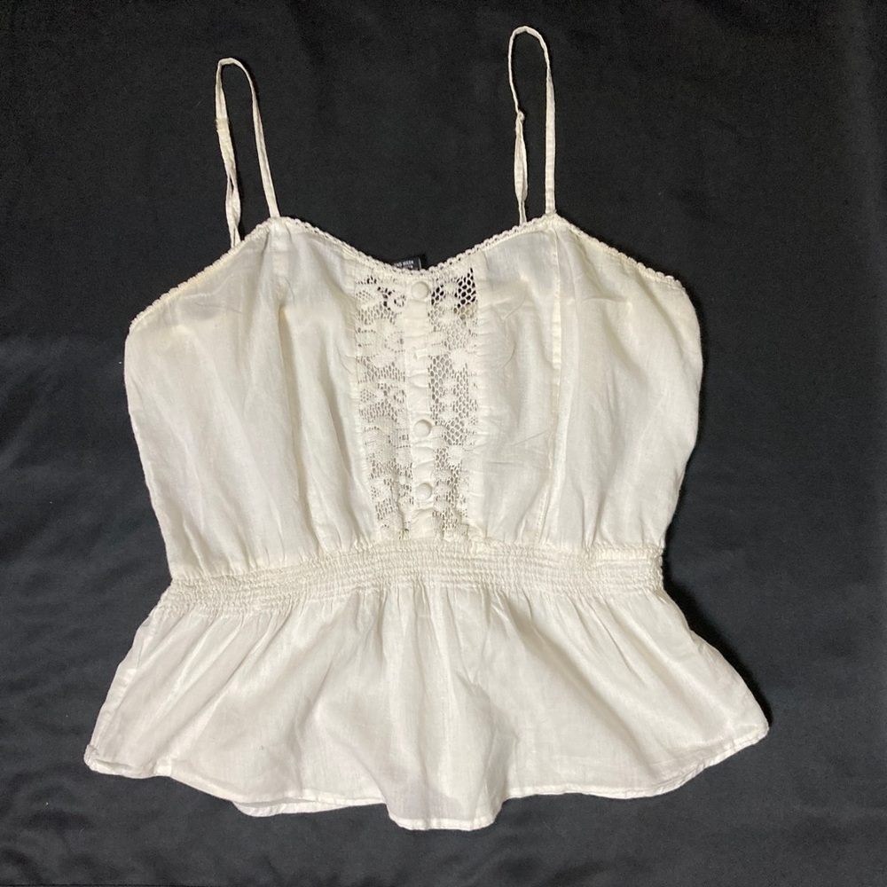 Rue21 Medium White peplum lace Tank Top